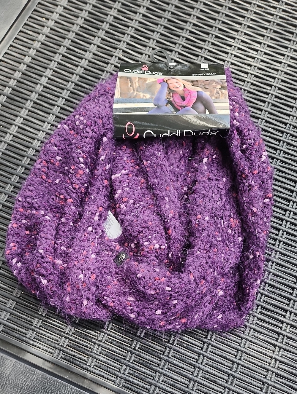 Cuddl Duds Speckled Purple Infinity Scarf